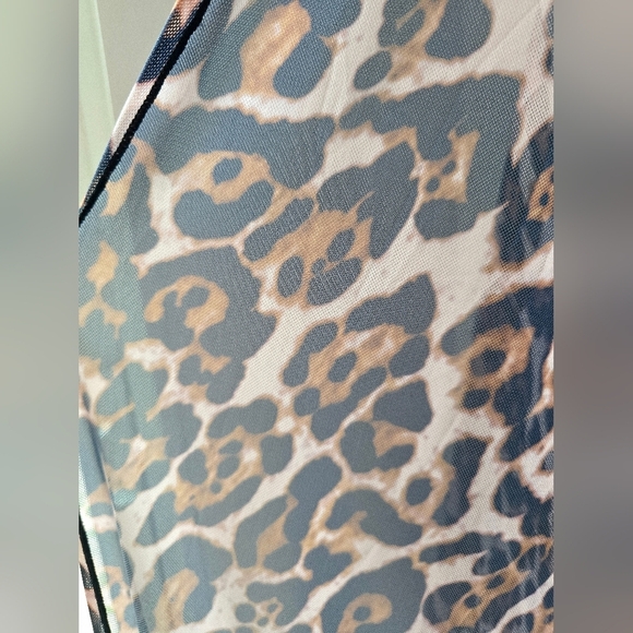 Urban Luxe Resort Animal Leopard Print Women's Robe Cover Up Long Sleeve Swim XL - Picture 4 of 7